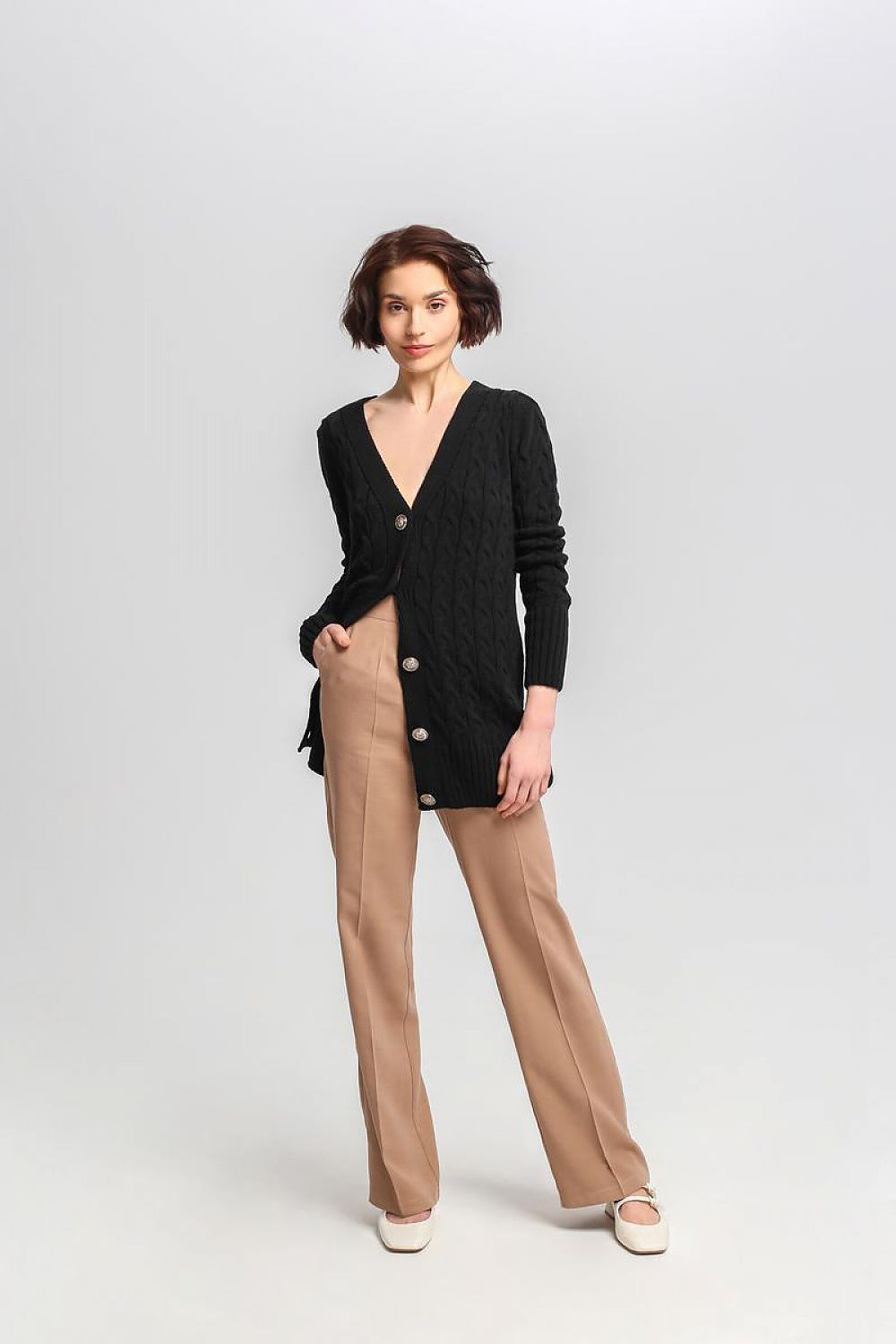 CARDIGAN GILET BOUTONNÉ TISSÉ