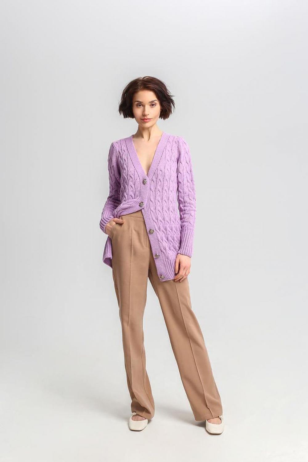 CARDIGAN GILET BOUTONNÉ TISSÉ