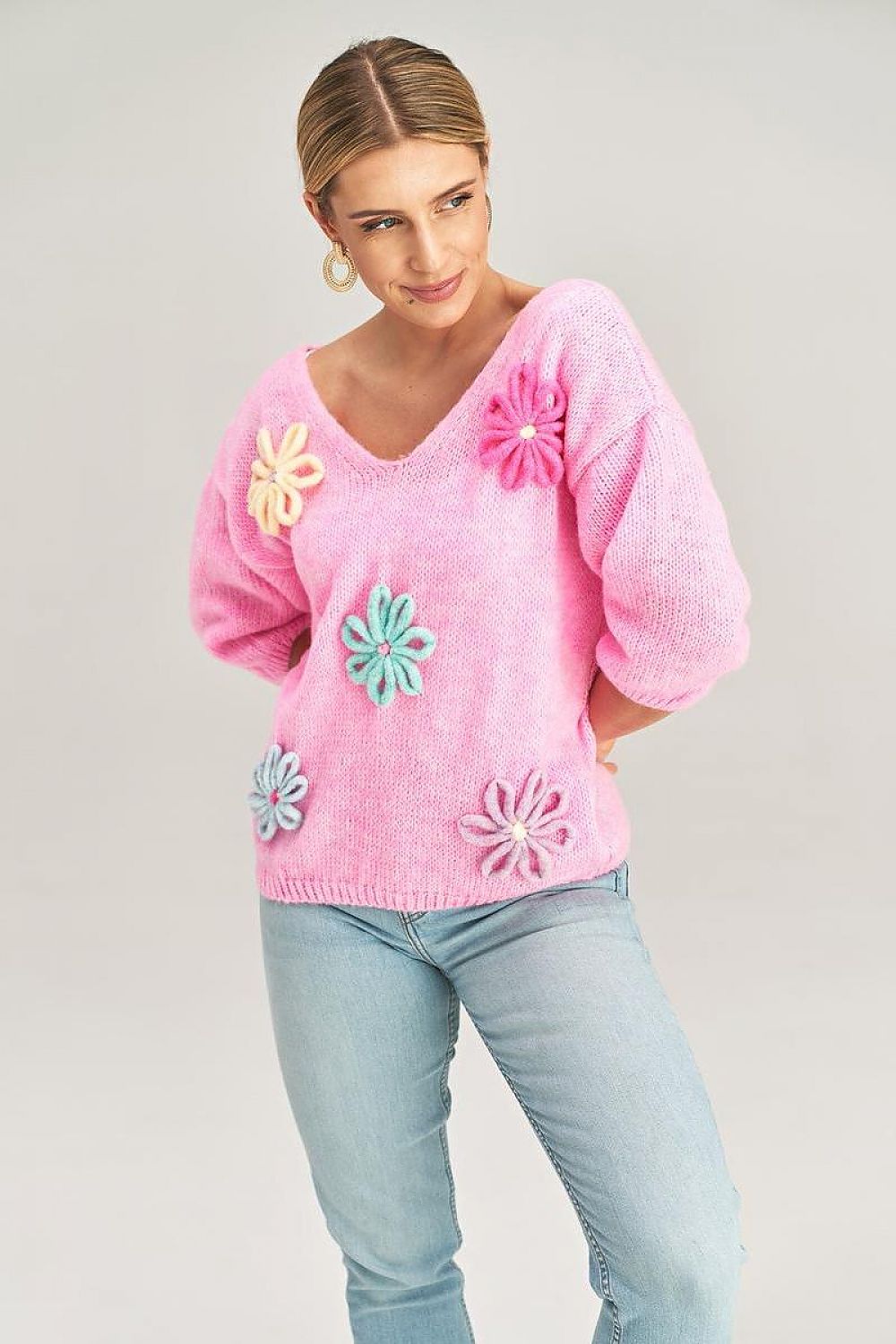 PULL À MOTIFS ROSES