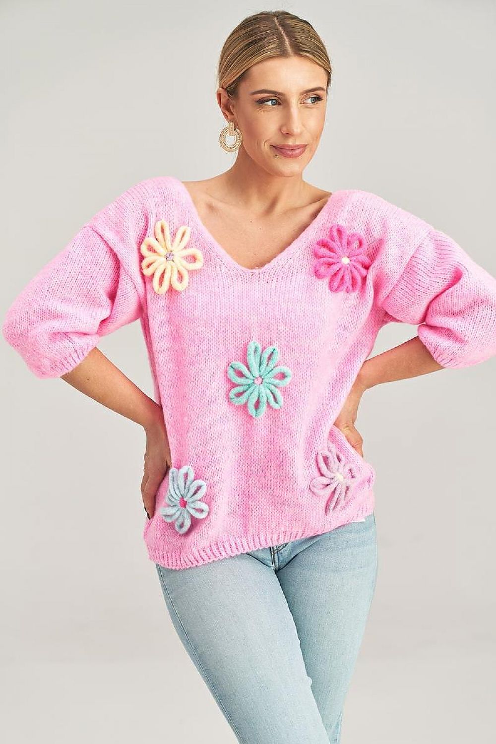 PULL À MOTIFS ROSES