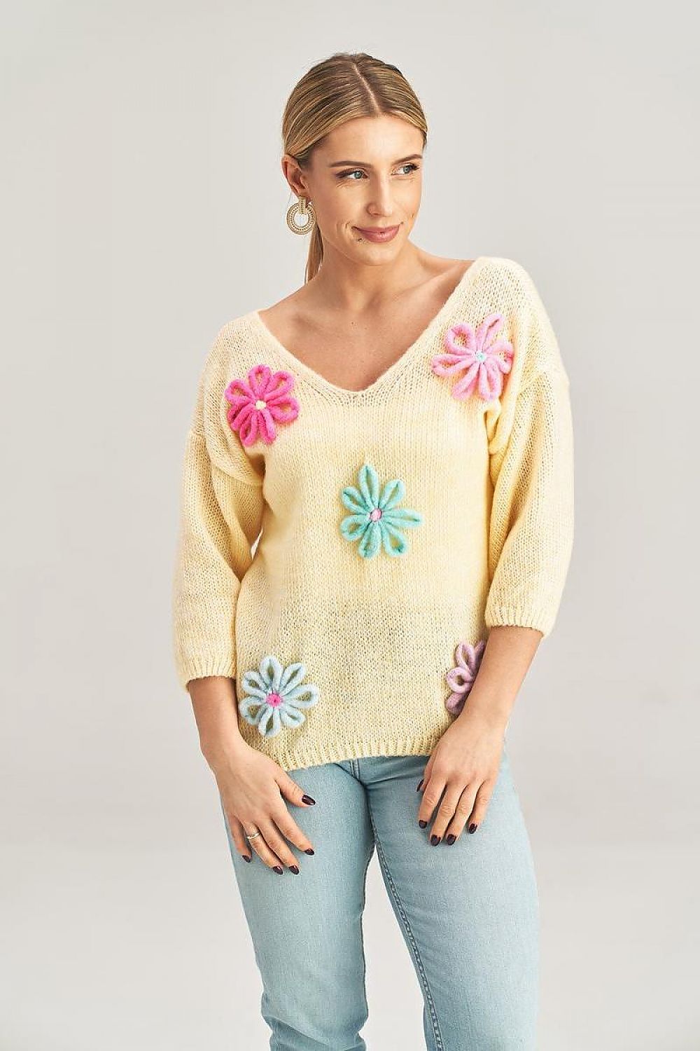 PULL À MOTIFS ROSES
