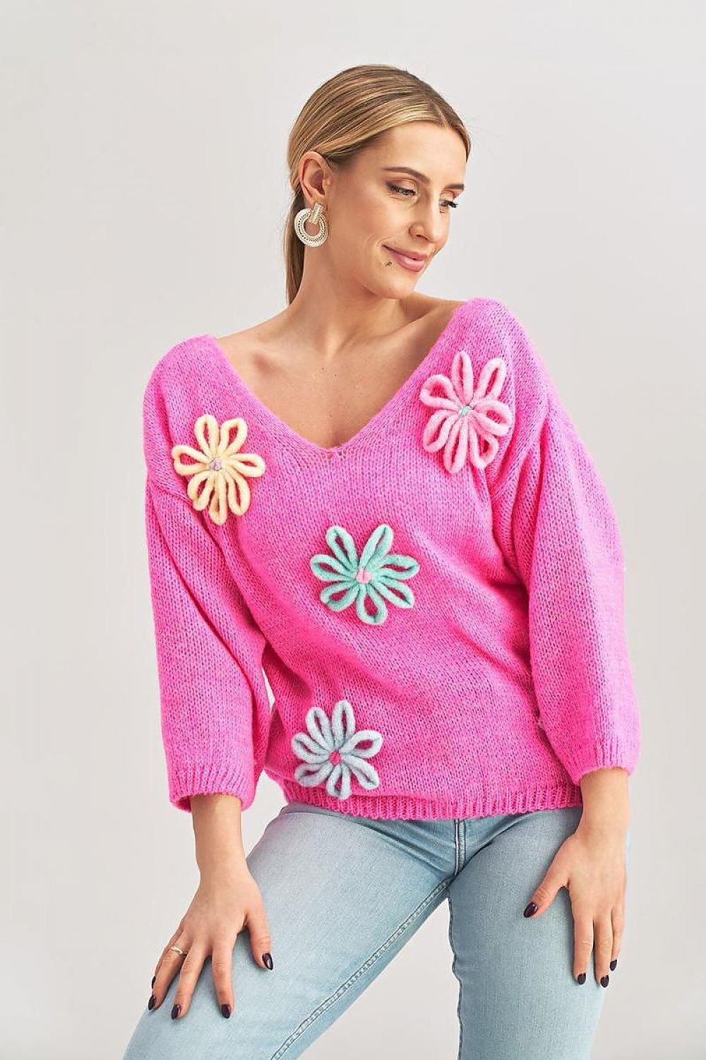 PULL À MOTIFS ROSES