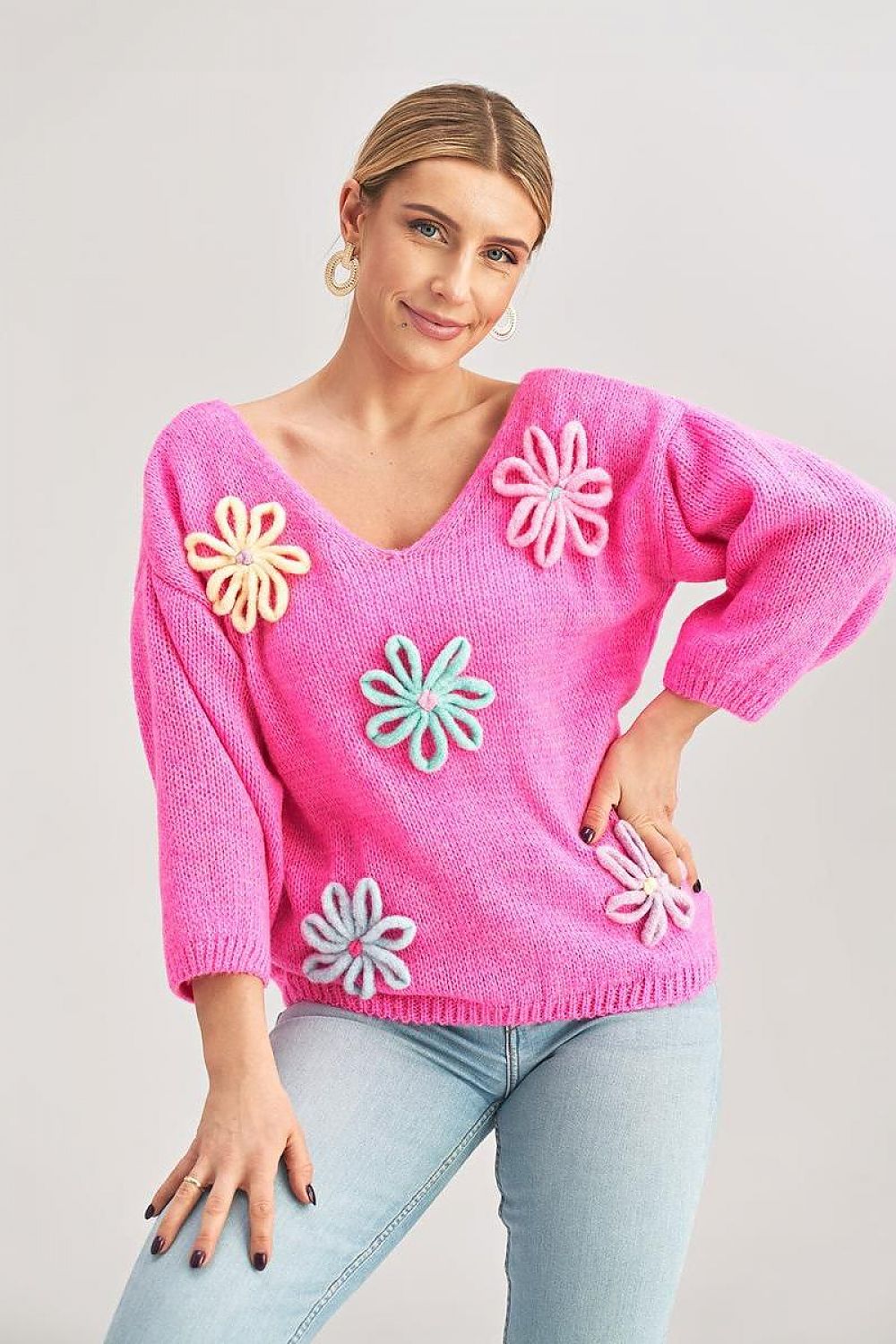 PULL À MOTIFS ROSES