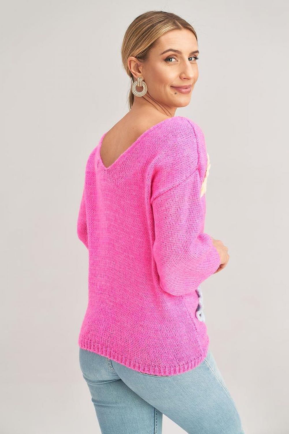 PULL À MOTIFS ROSES