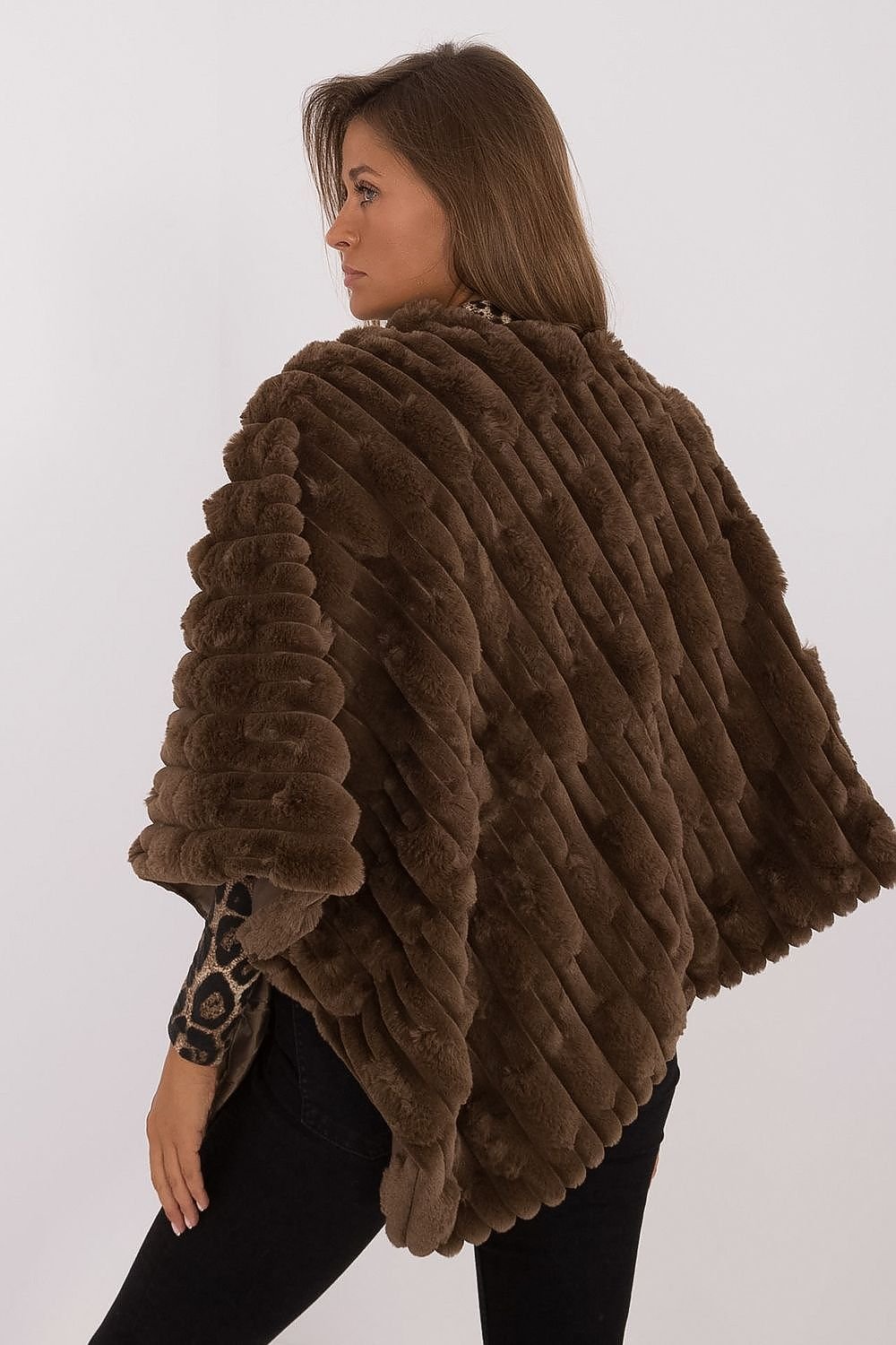 PONCHO TEXTURÉ AVEC DOUBLURE