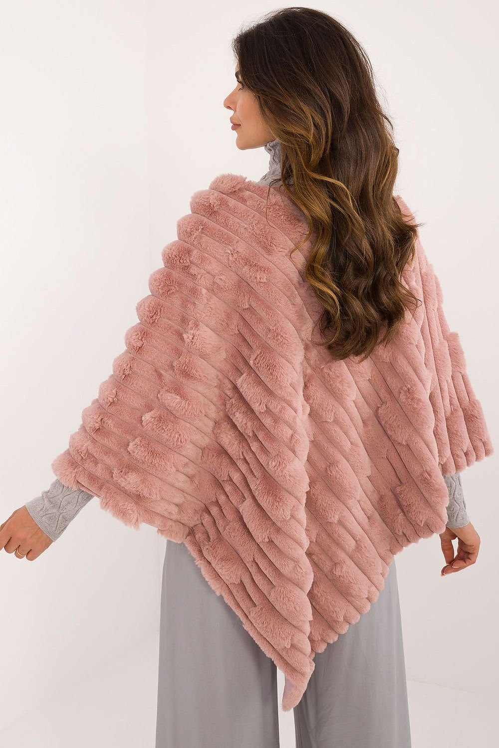 PONCHO TEXTURÉ AVEC DOUBLURE