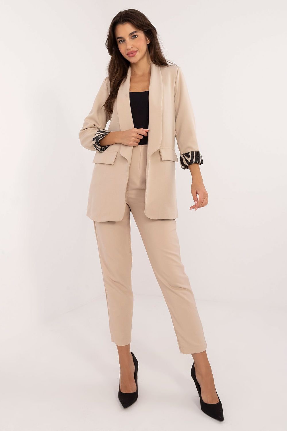 BLAZER MANCHES 3/4 DÉTAILS LÉOPARD