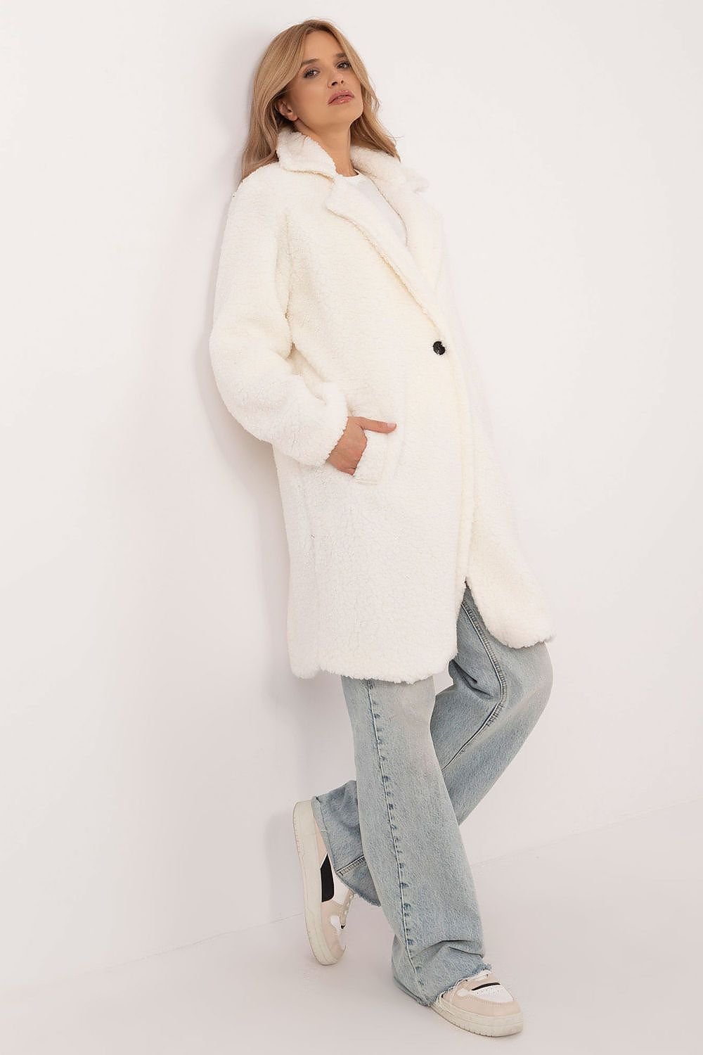 MANTEAU D'HIVER MI-LONG ÉCRU