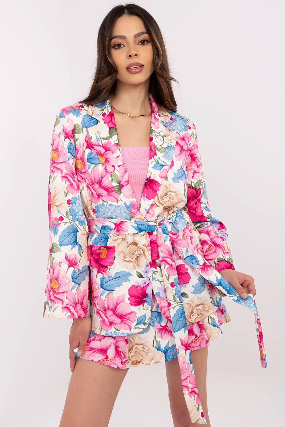 ENSEMBLE BLAZER ET JUPE-SHORT FLORAL – YAMAK