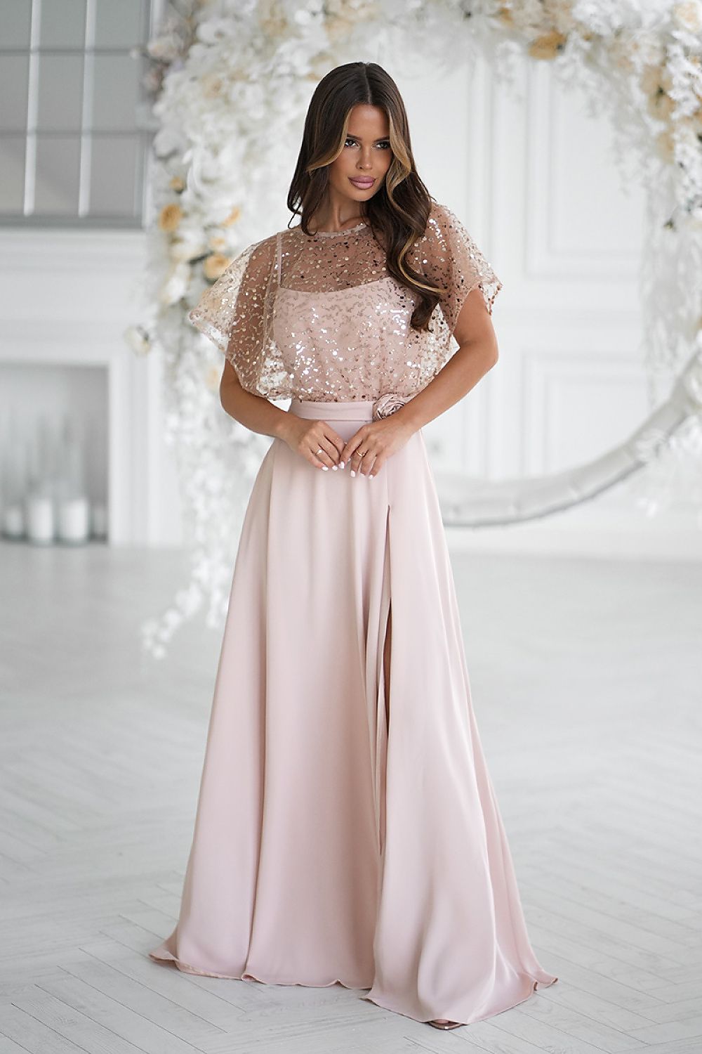 Robe longue model 219689 Bicotone