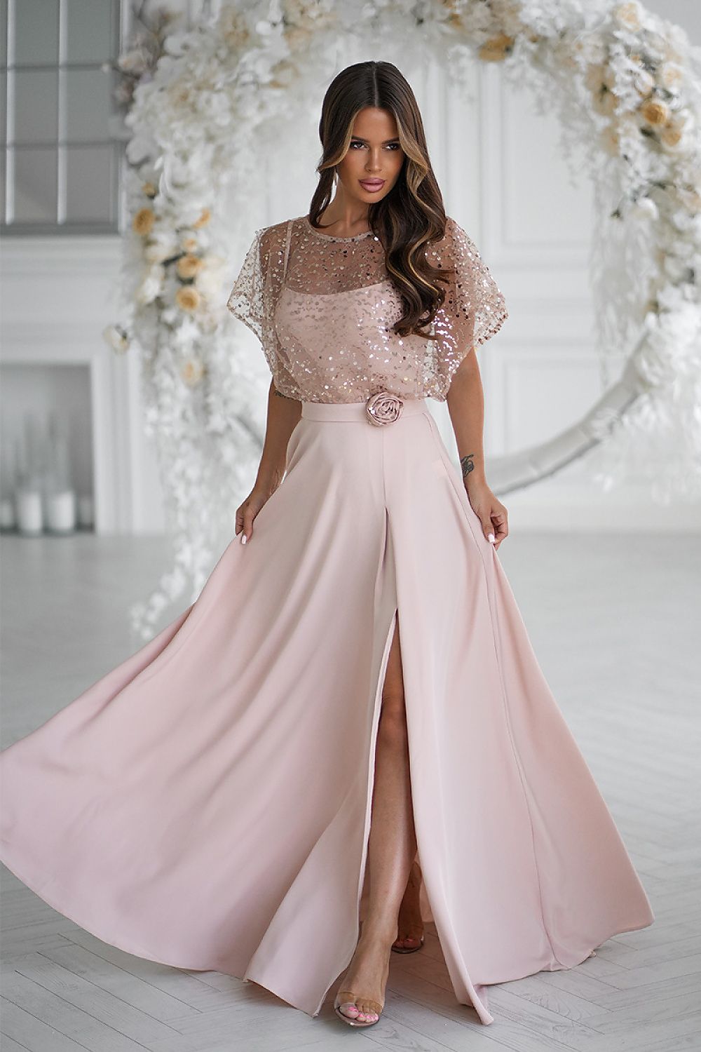 Robe longue model 219689 Bicotone