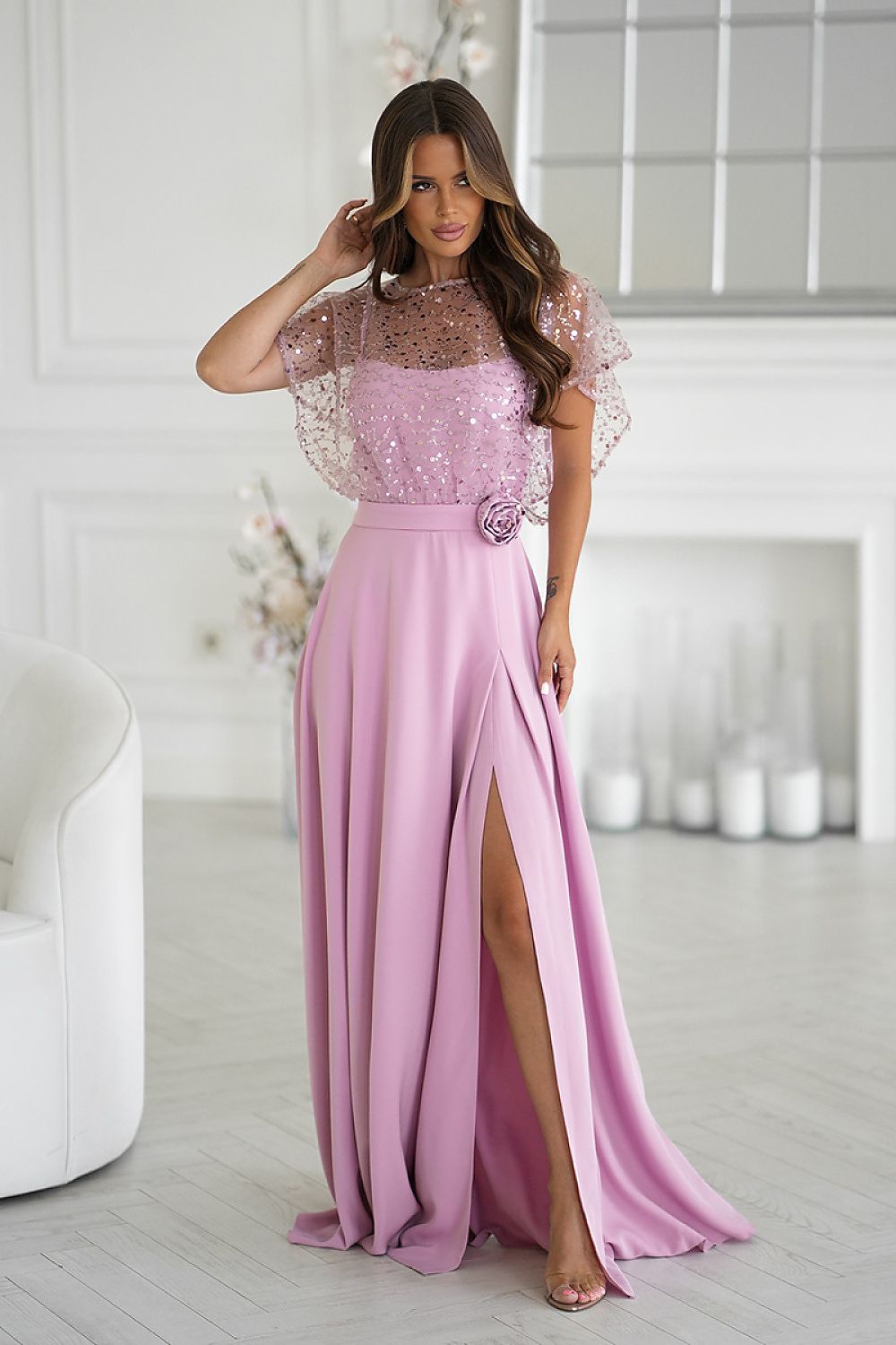Robe longue model 219690 Bicotone