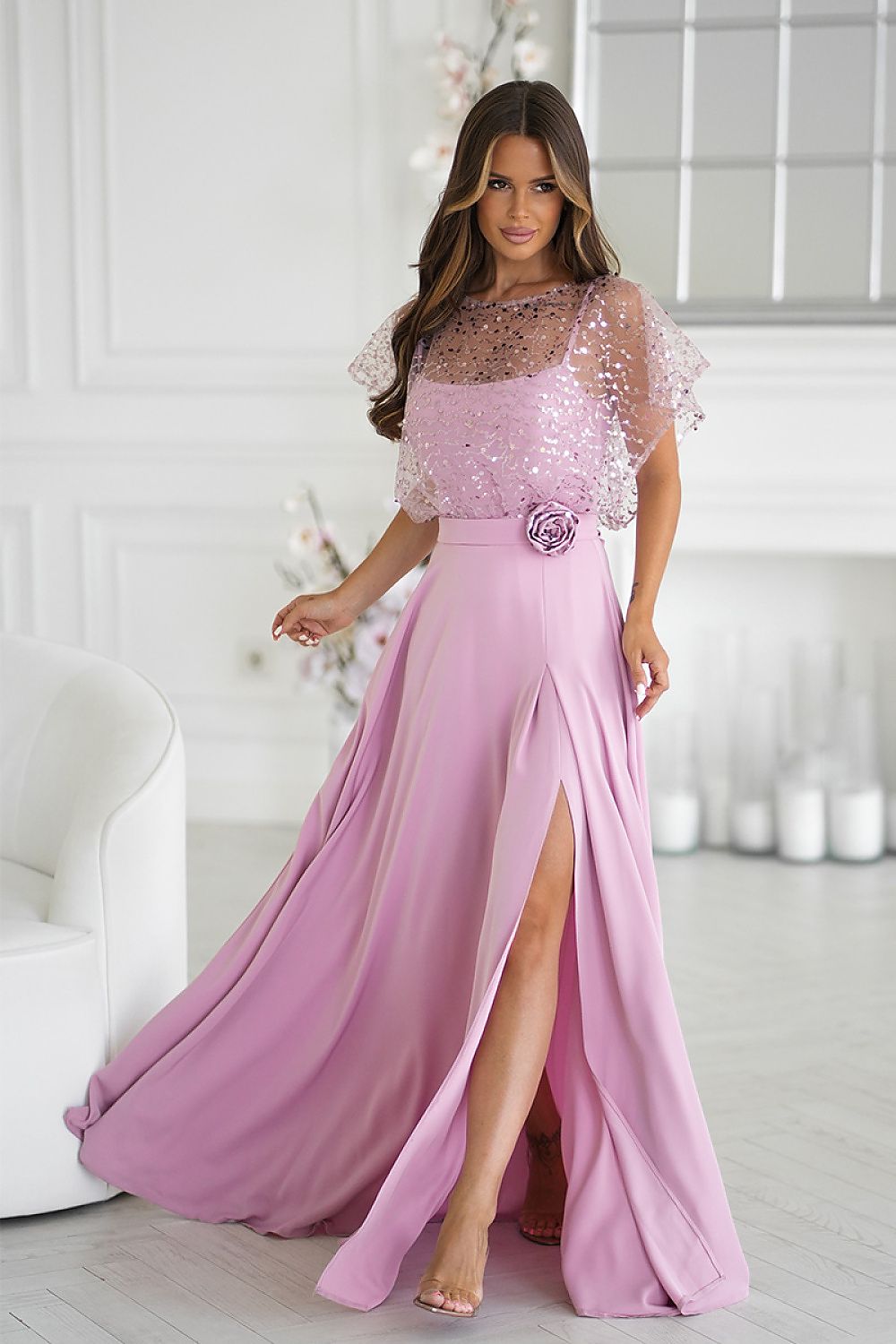 Robe longue model 219690 Bicotone