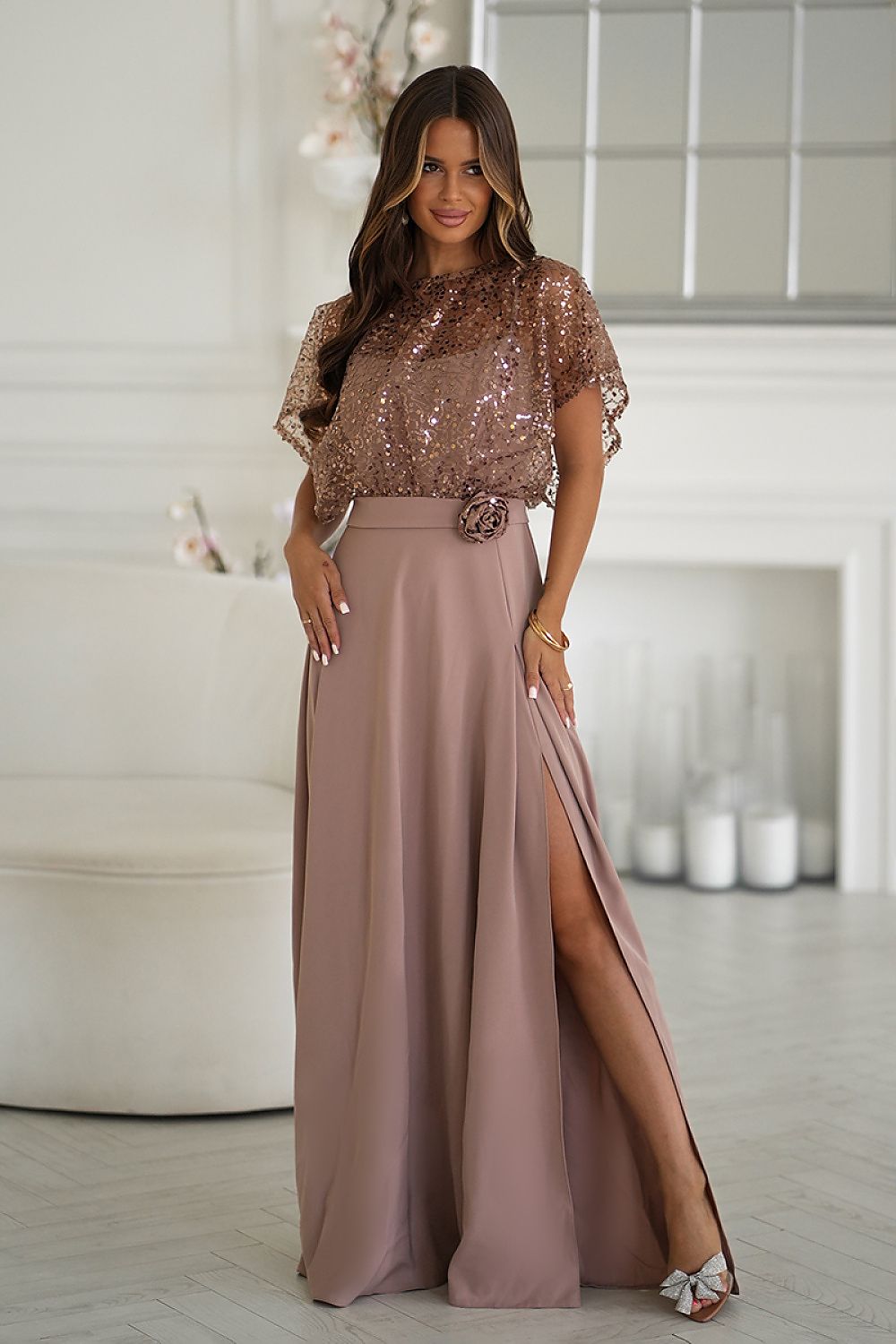 Robe longue model 219691 Bicotone