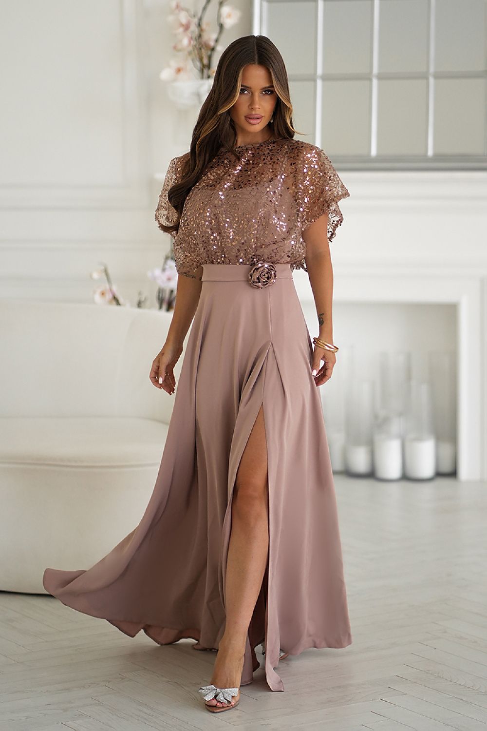 Robe longue model 219691 Bicotone