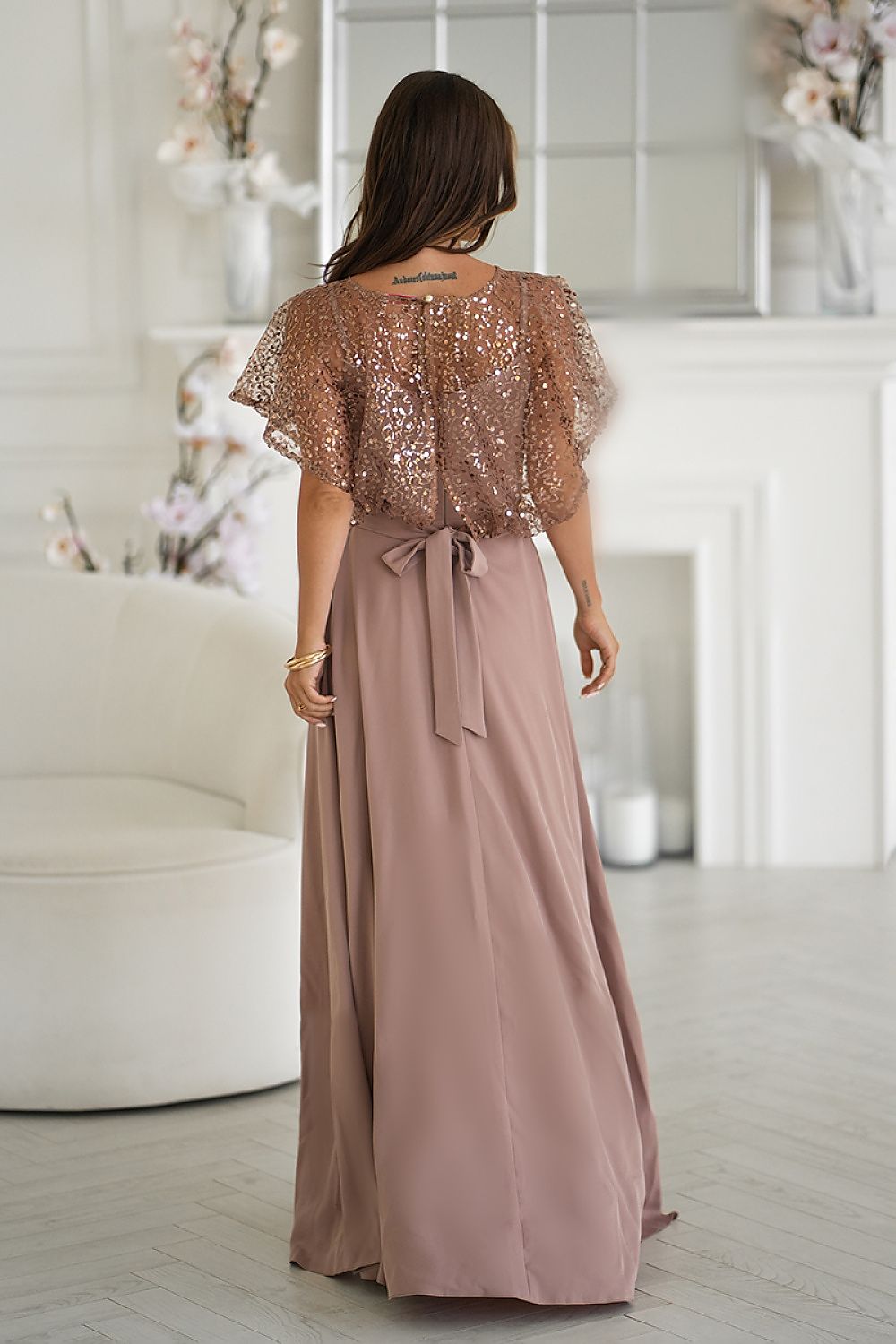 Robe longue model 219691 Bicotone