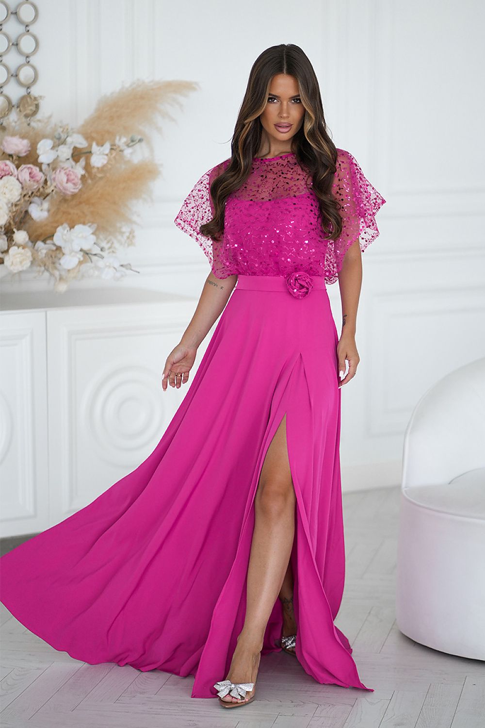 Robe longue model 219692 Bicotone