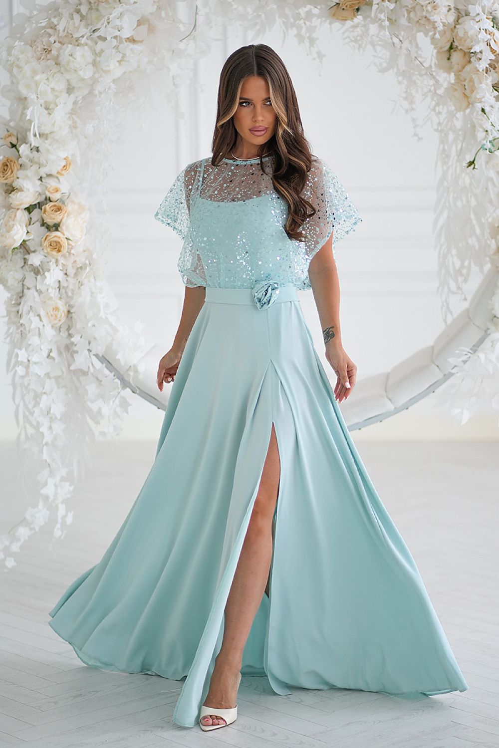 Robe longue model 219695 Bicotone