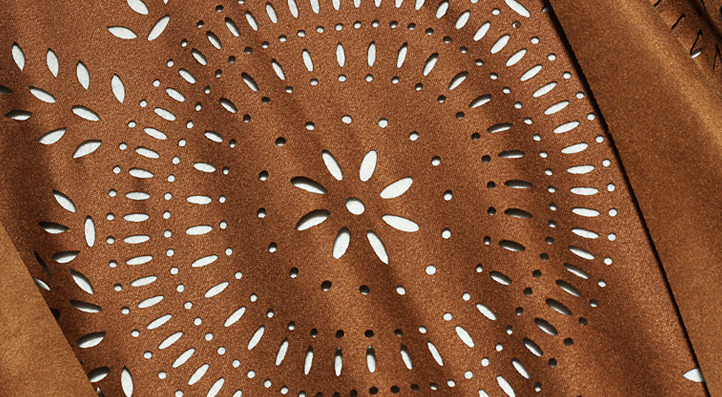 PONCHO À FRANGES EN DAIM