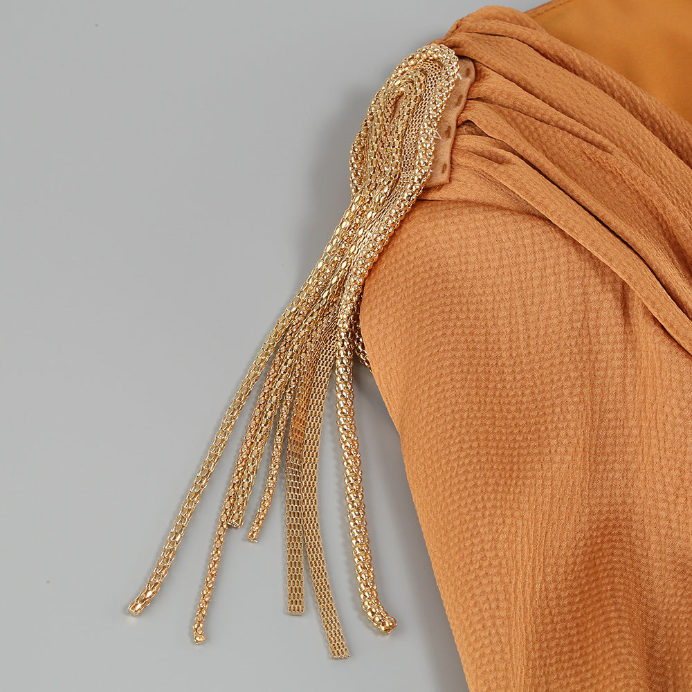 ROBE DE SOIRÉE LONGUE MANCHES LANTERNE