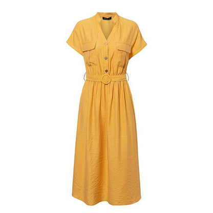 ROBE DÉCONTRACTÉE MI-LONGUE AVEC CEINTURE