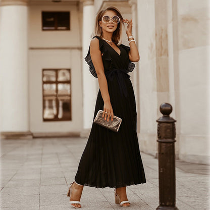 ROBE D'ÉTÉ LONGUE PLISSÉE MOUSSELINE