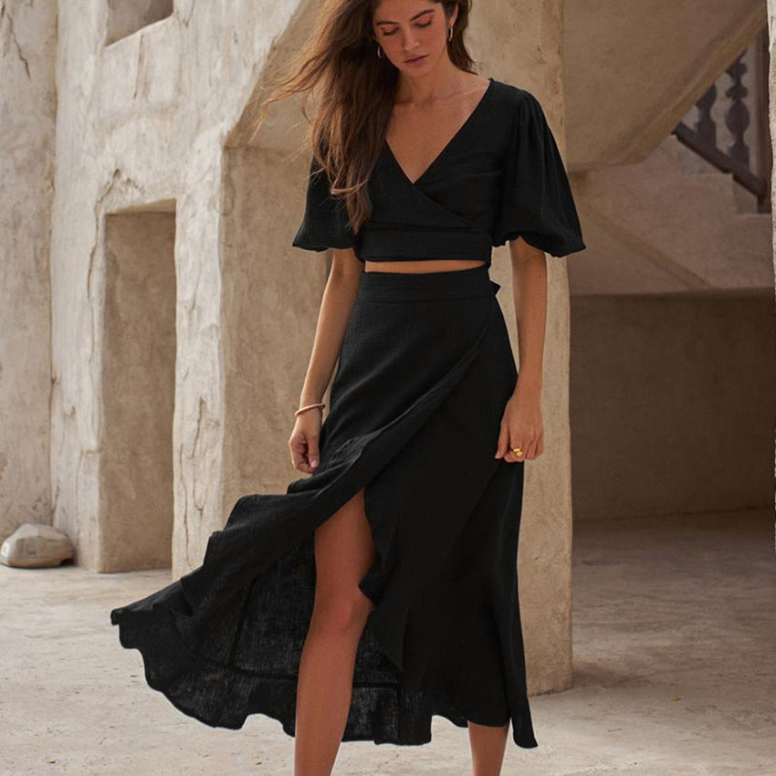ENSEMBLE TOP ET JUPE LONGUE