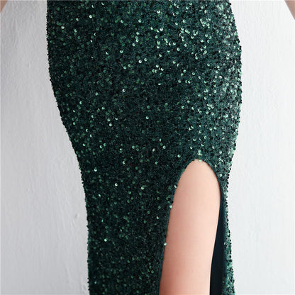 ROBE DE SOIRÉE À FRANGES PERLÉES