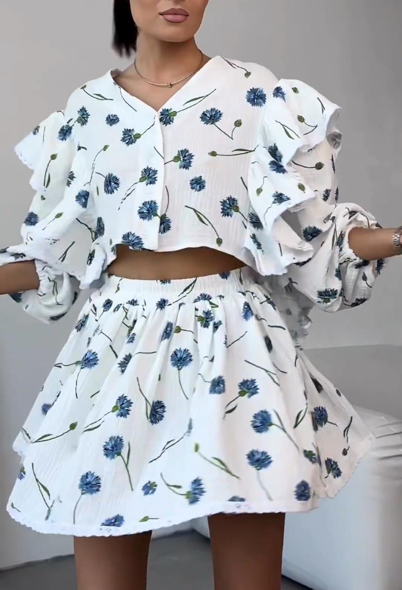 ENSEMBLE TOP&JUPE IMPRIMÉ