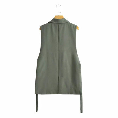 GILET DE COSTUME FENDU CEINTURE INTÉGRÉE