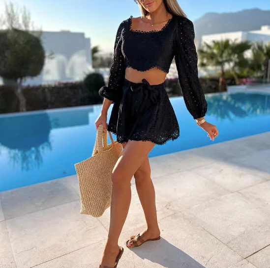 ENSEMBLE TOP&SHORT DENTELLE