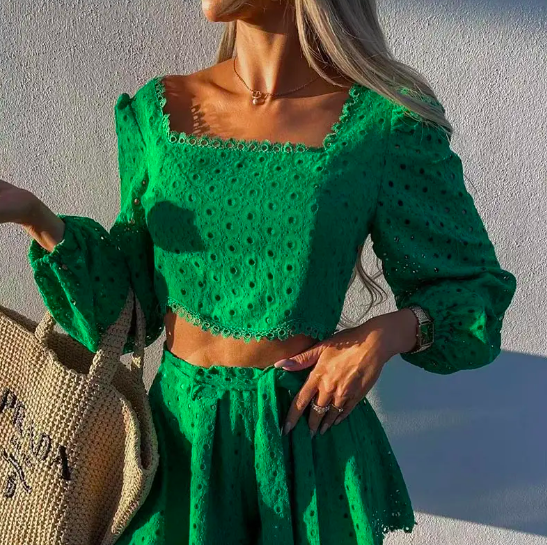 ENSEMBLE TOP&SHORT DENTELLE