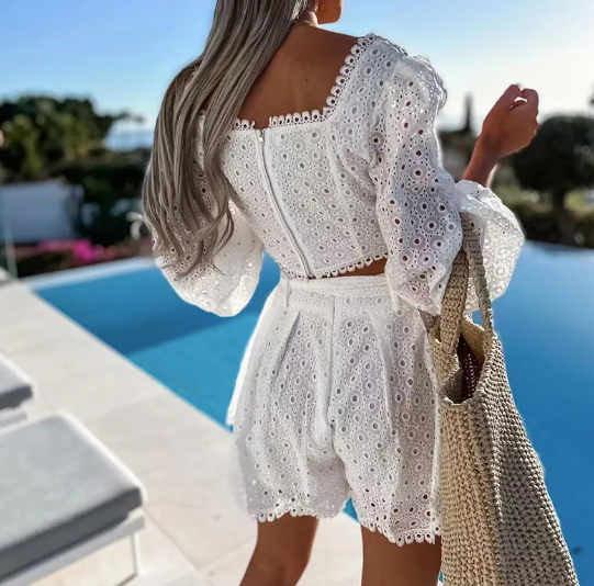 ENSEMBLE TOP&SHORT DENTELLE