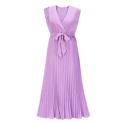 ROBE D'ÉTÉ LONGUE PLISSÉE MOUSSELINE