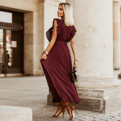 ROBE D'ÉTÉ LONGUE PLISSÉE MOUSSELINE