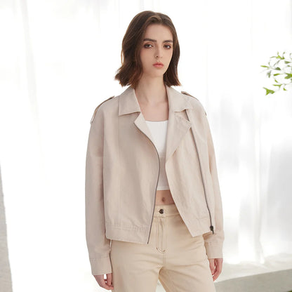 VESTE EN COTON&LIN MANCHES LONGUES