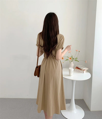 ROBE BOHÈME MI-LONGUE À LACET