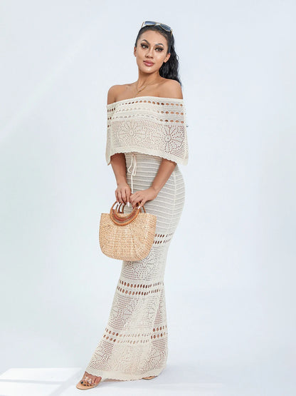ROBE CROCHET LONGUE COL BARDOT