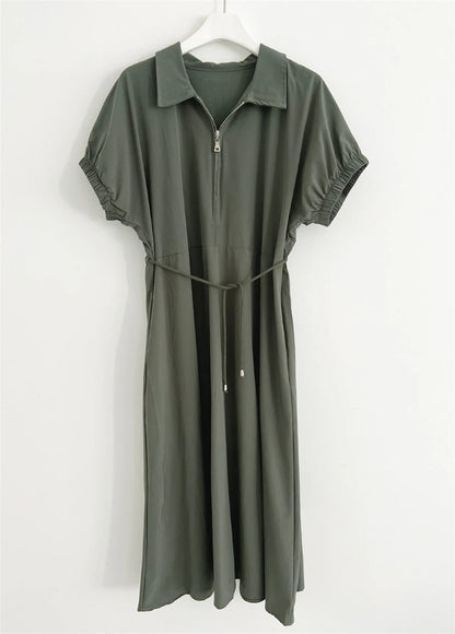 ROBE BOHÈME MI-LONGUE À LACET