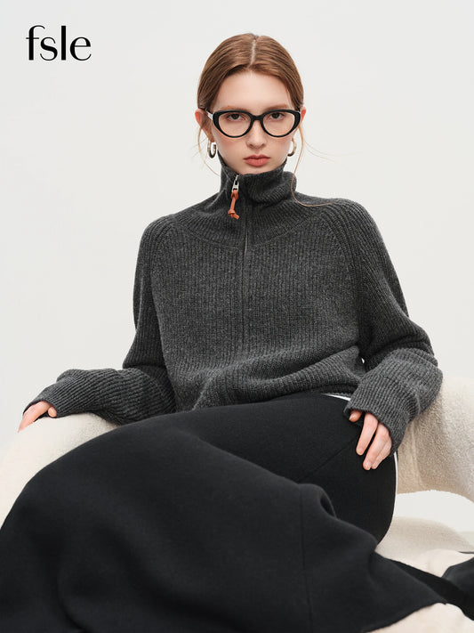 PULL ZIPPÉ EN LAINE