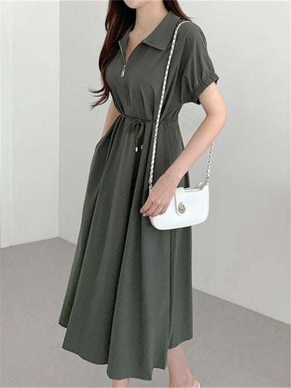 ROBE BOHÈME MI-LONGUE À LACET