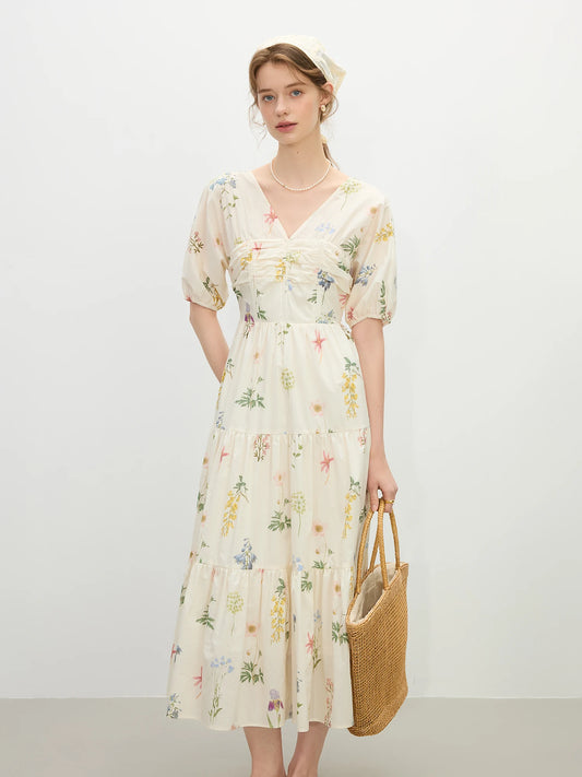 ROBE BOHEME FLORAL EN COTON