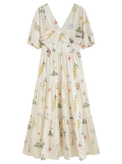 ROBE BOHEME FLORAL EN COTON