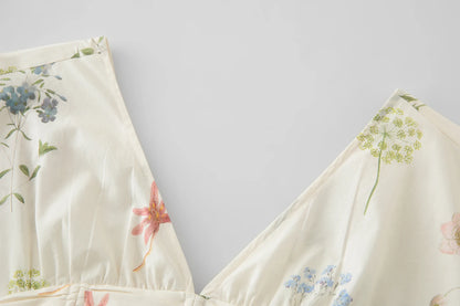 ROBE BOHEME FLORAL EN COTON