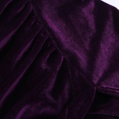 ROBE EN VELOUR MI-LONGUE ASYMÉTRIQUE