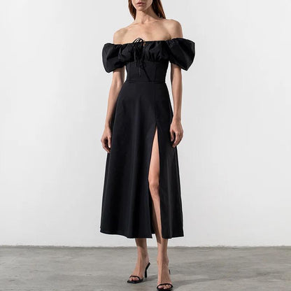 ROBE LONGUE MANCHES BOUFFANTES
