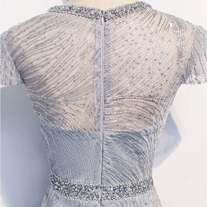 ROBE DE SOIRÉE SIRÈNE À SEQUINS PERLÉE