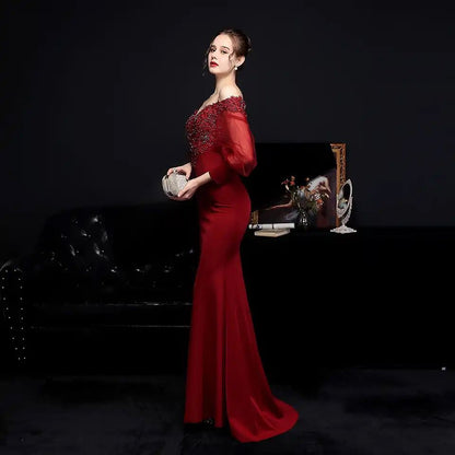 ROBE DE SOIRÉE SATIN EN DENTELLE