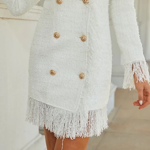 ROBE BLAZER BRILLANTE À FRANGES