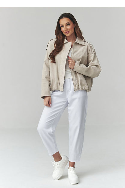  Veste en velours côtelé model 225692 Makadamia 